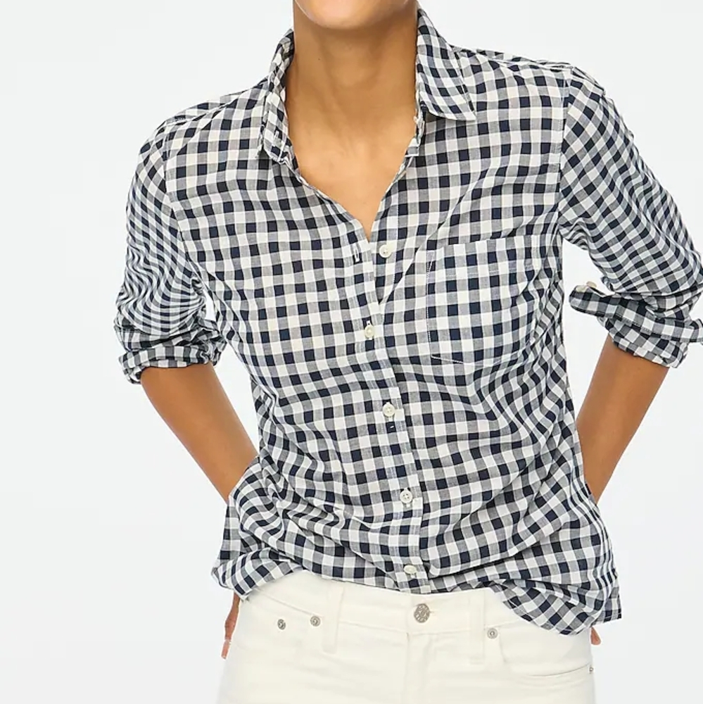 J. Crew Black and White Gingham Shirt